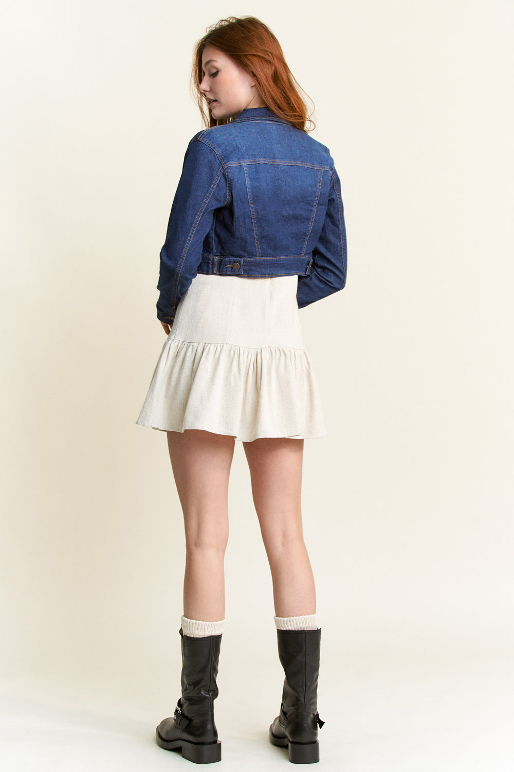 Fitted Basic Crop Denim Jacket — additional view 8