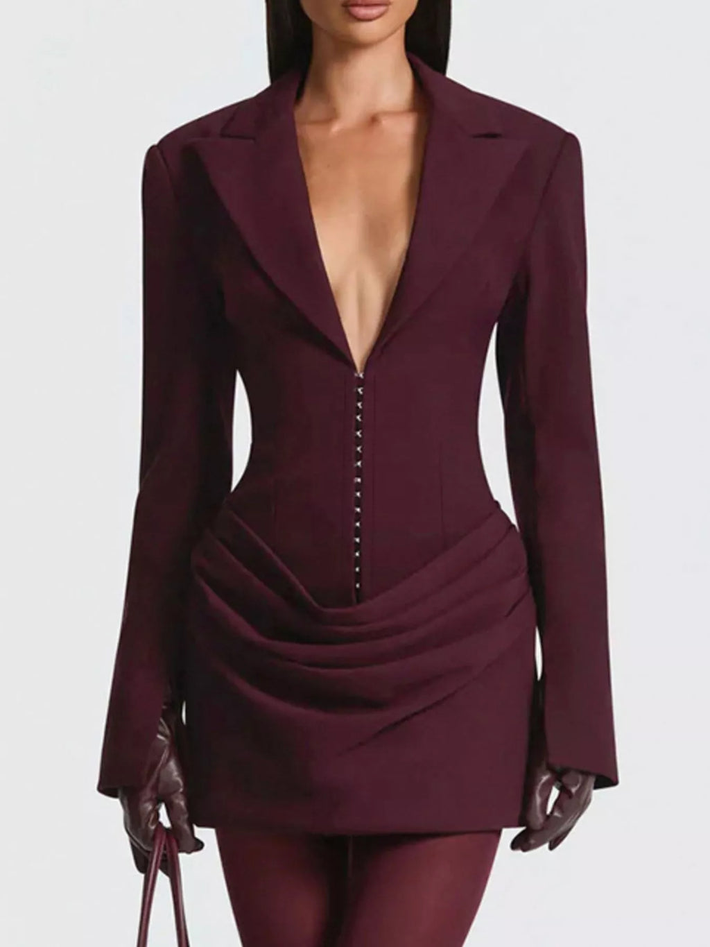 Long-Sleeve Blazer Mini Dress — additional view 16