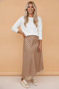 Polka Dot Lace Hem Midi Skirt — additional view 3