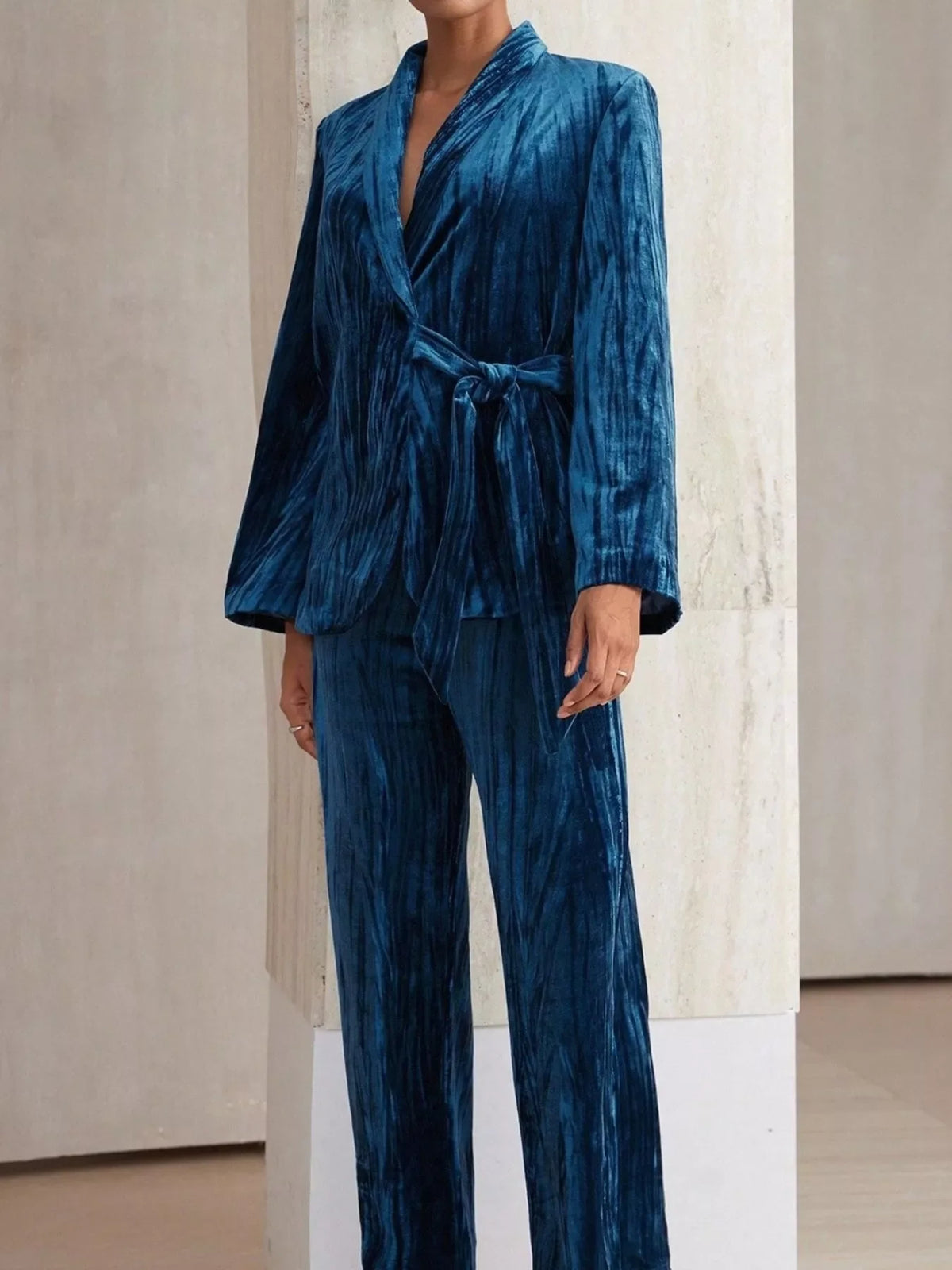Velvet Belted Suit Set — additional view 10