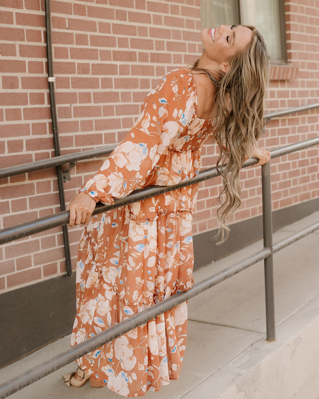Felicity Shirred Square Neck High Waist Maxi Dress — additional view 7