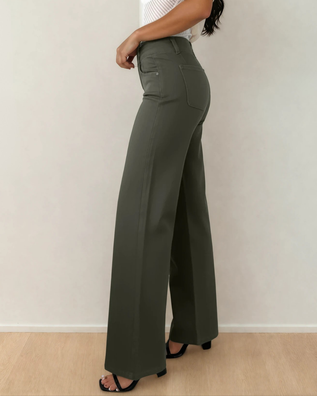 Brooke Wide Leg Jeans | High Rise Double Button Denim — additional view 2