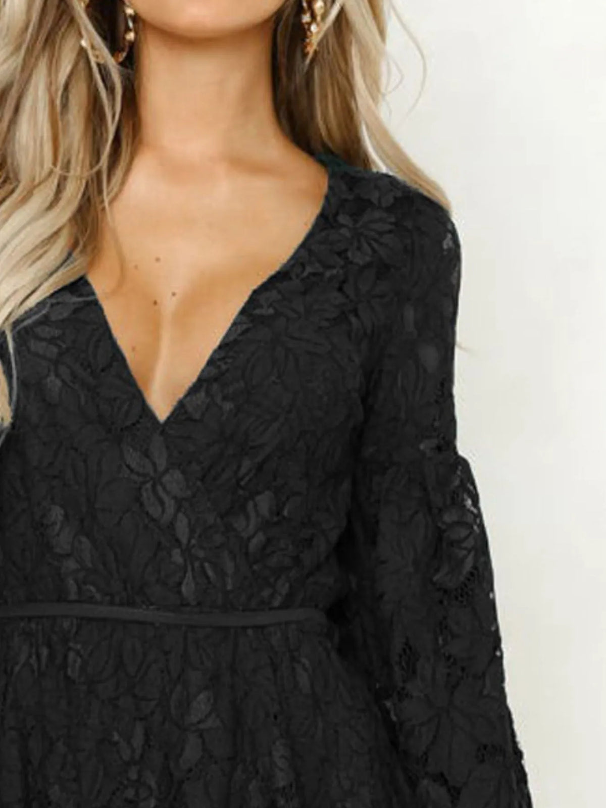 Lace Tie-Detail Mini Dress — additional view 9