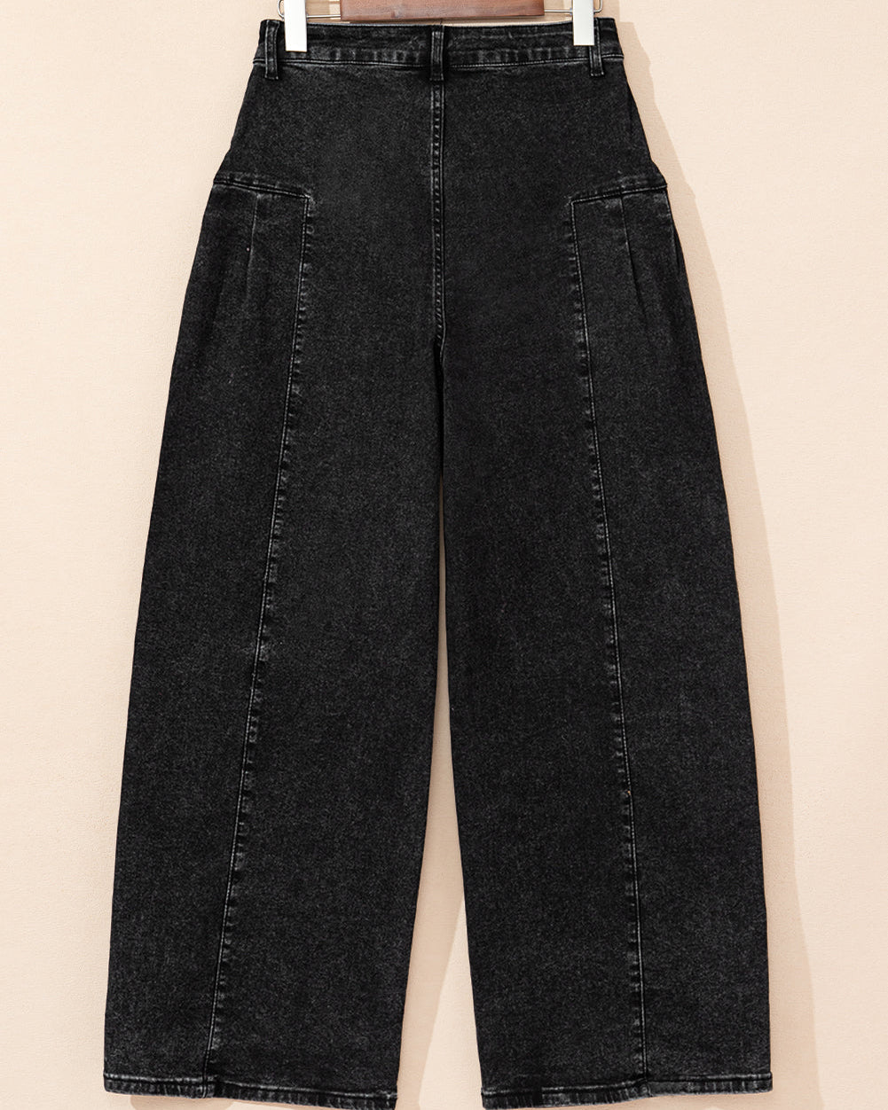 Billie Pleated Wide Leg Mineral Wash Denim Pants — additional view 8