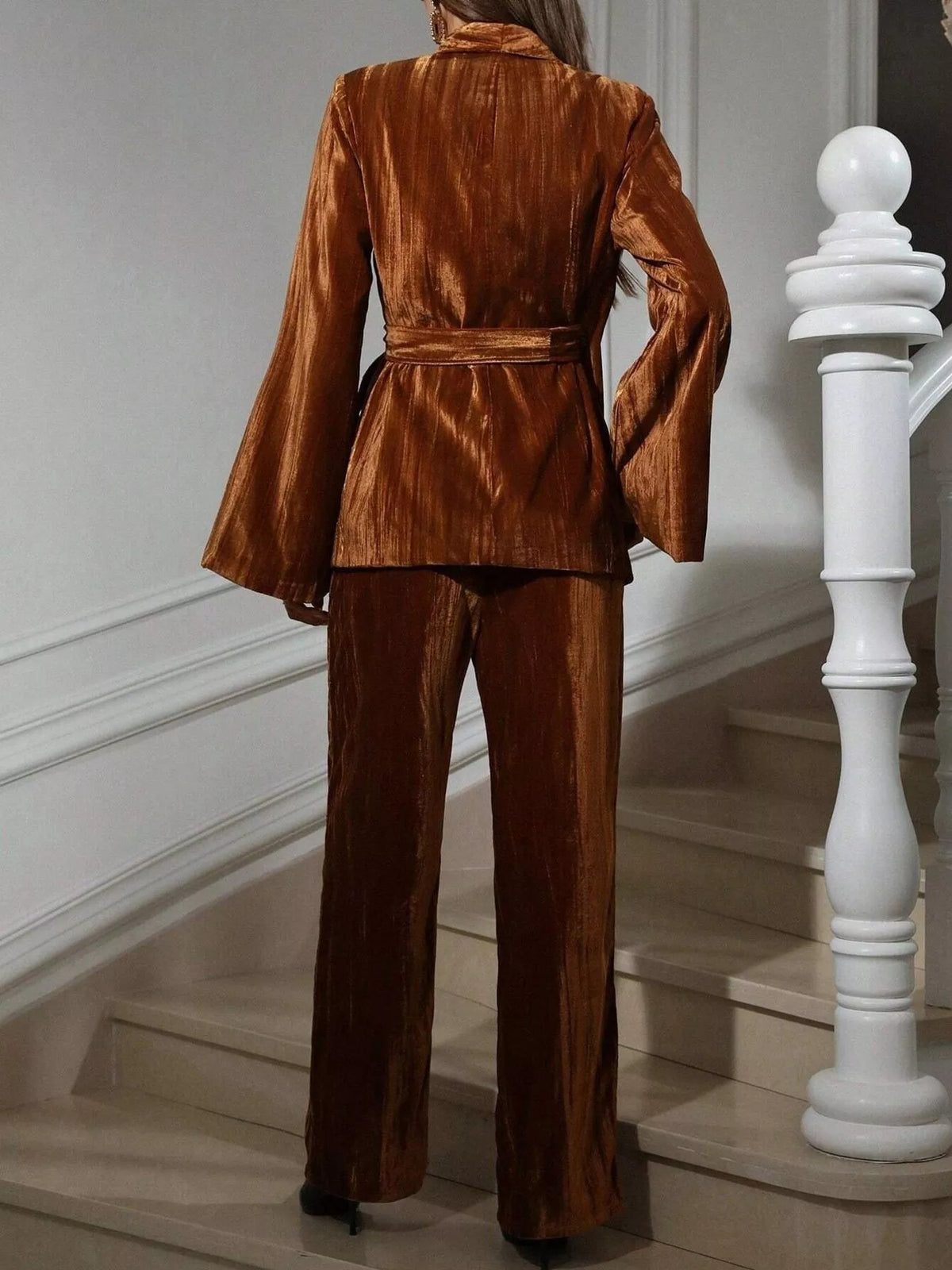 Velvet Belted Suit Set — additional view 6