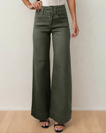 Brooke Wide Leg Jeans | High Rise Double Button Denim