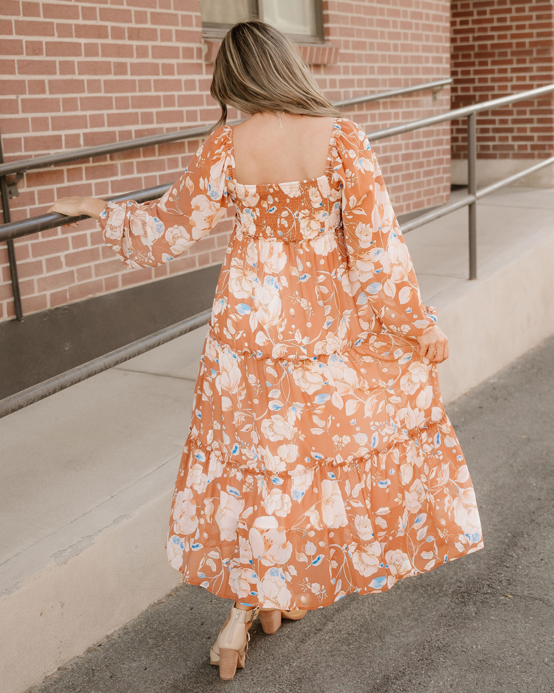 Felicity Shirred Square Neck High Waist Maxi Dress — additional view 9