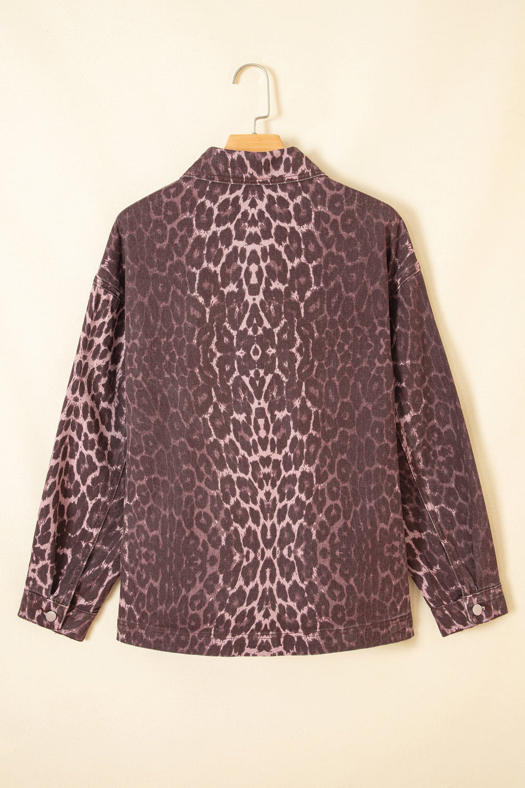 Leopard Denim Patch Pocket Oversized Jacket — additional view 3