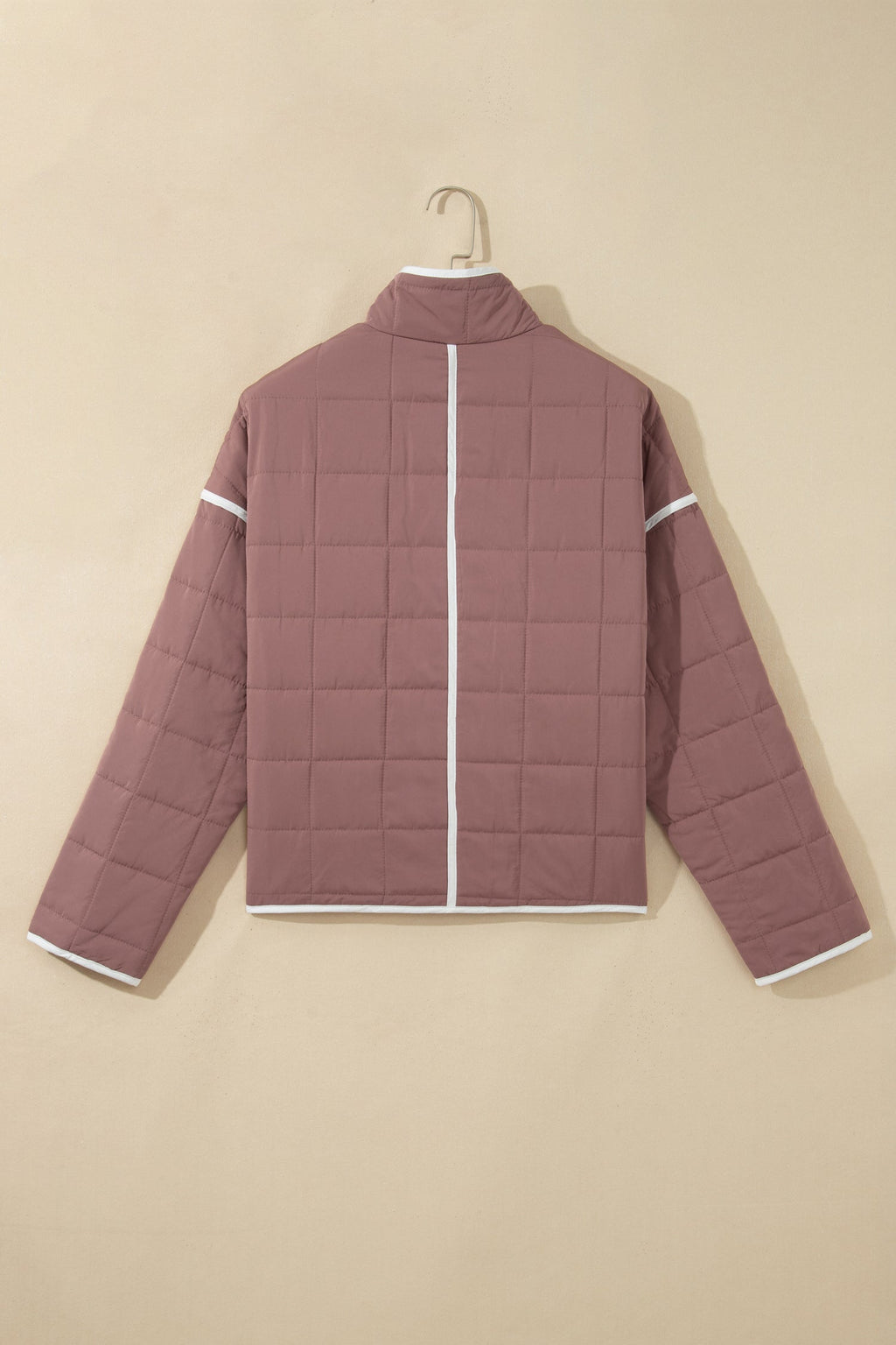 Contrast Trim Quilted Patch Pocket Buttoned Jacket — additional view 4