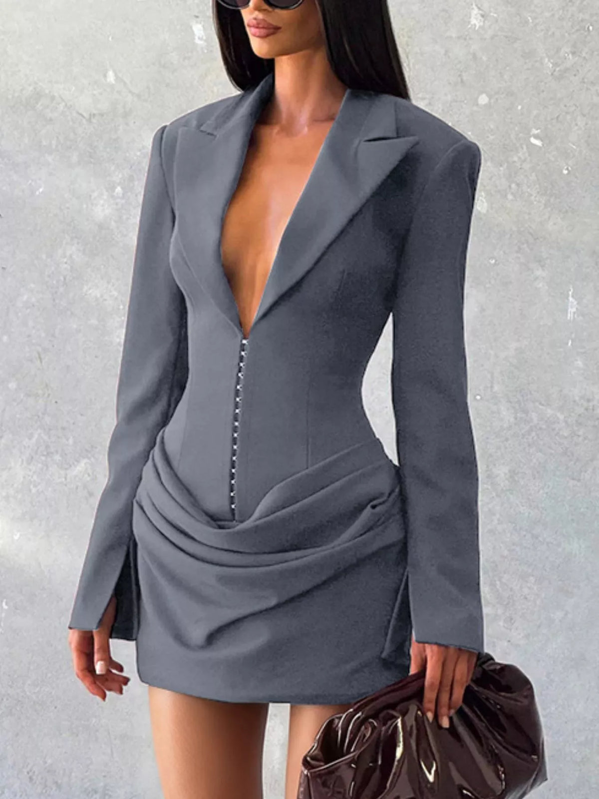 Long-Sleeve Blazer Mini Dress