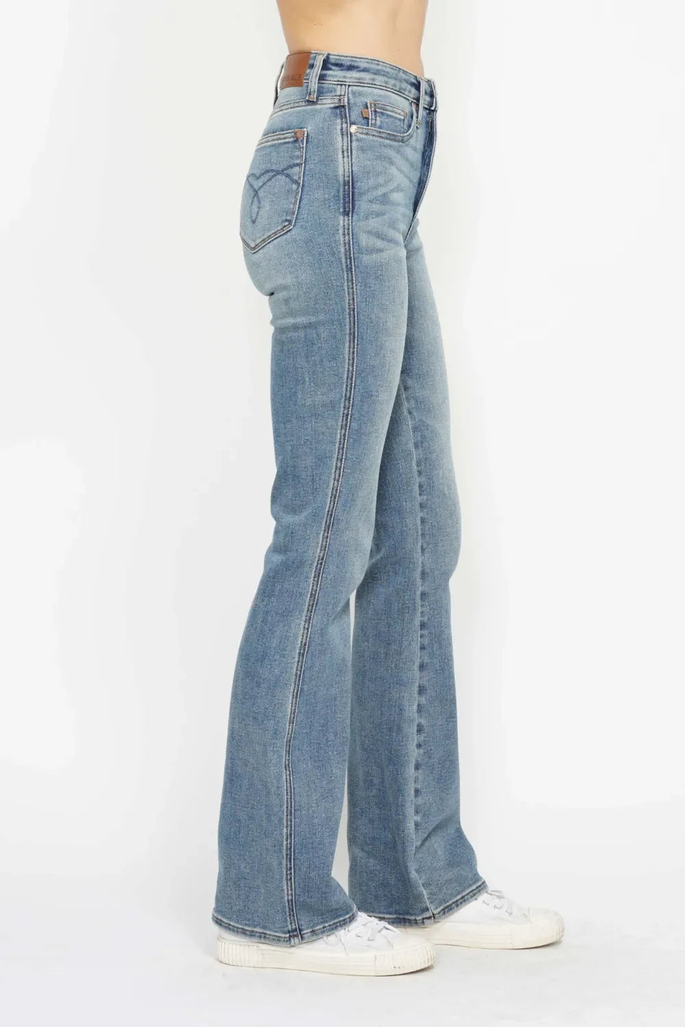 Embroidered-Pocket Bootcut Jeans — additional view 14