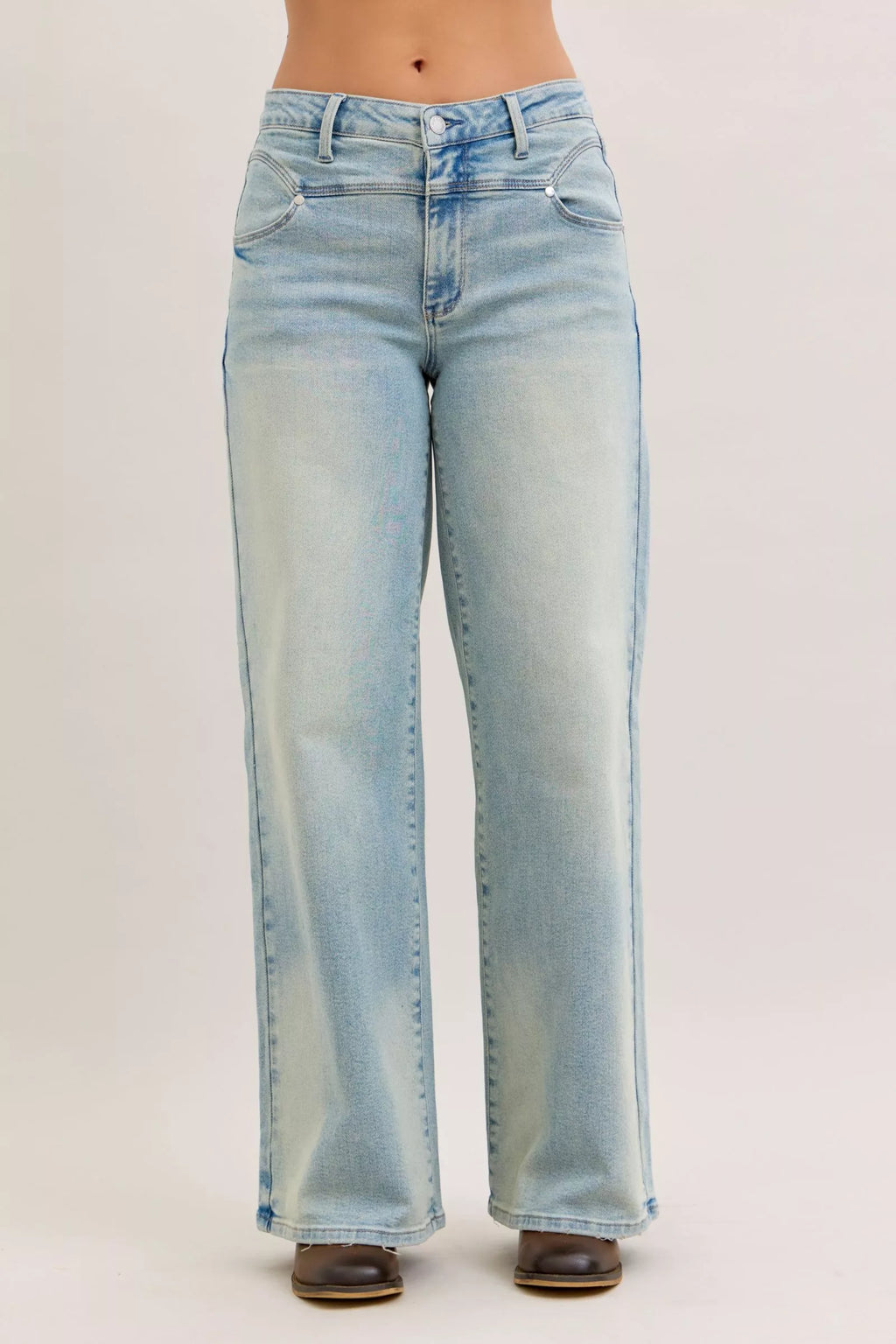 High-Waist Column Jeans