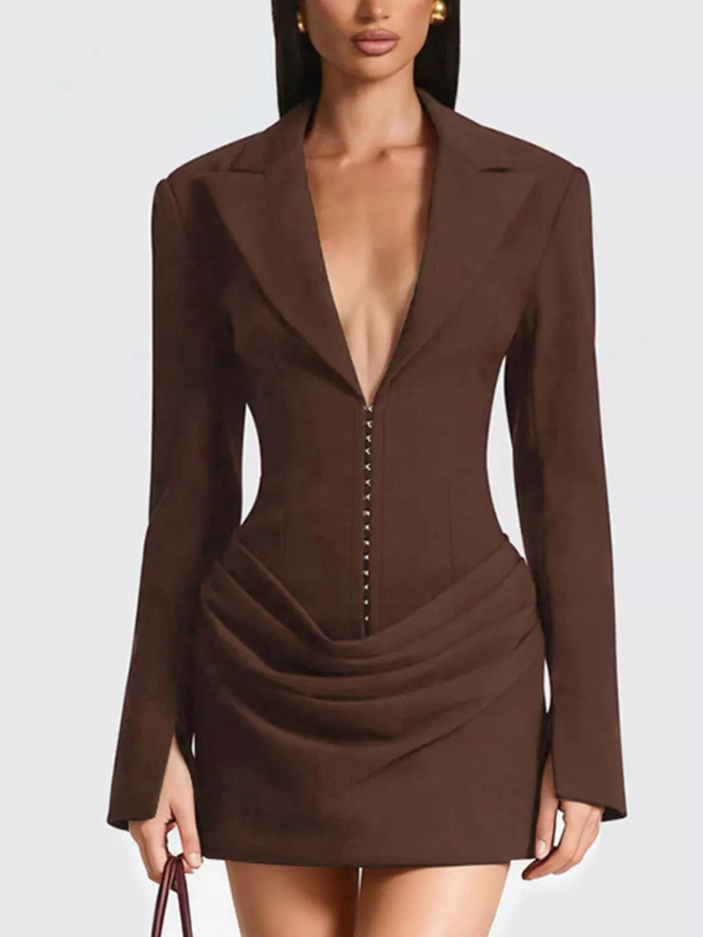 Long-Sleeve Blazer Mini Dress — additional view 2