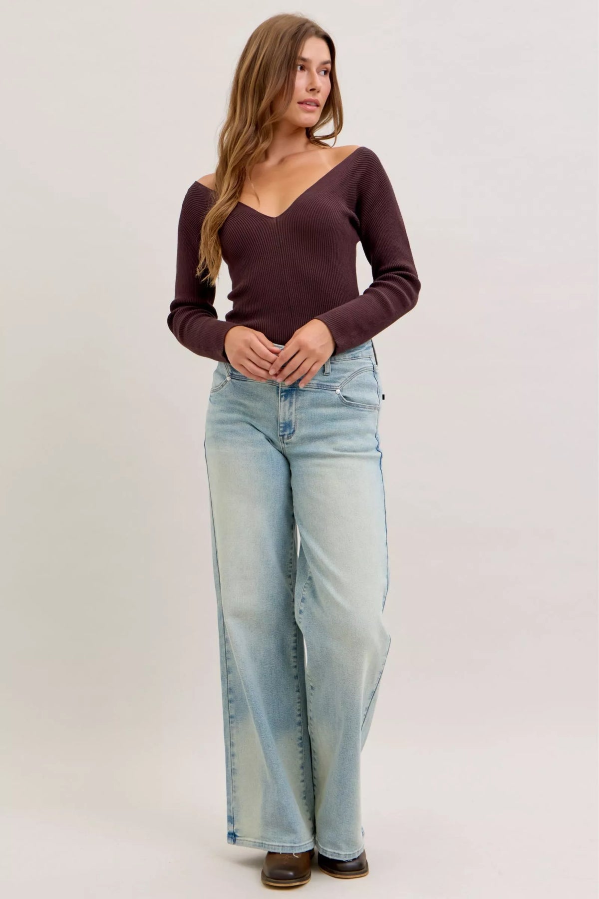 High-Waist Column Jeans