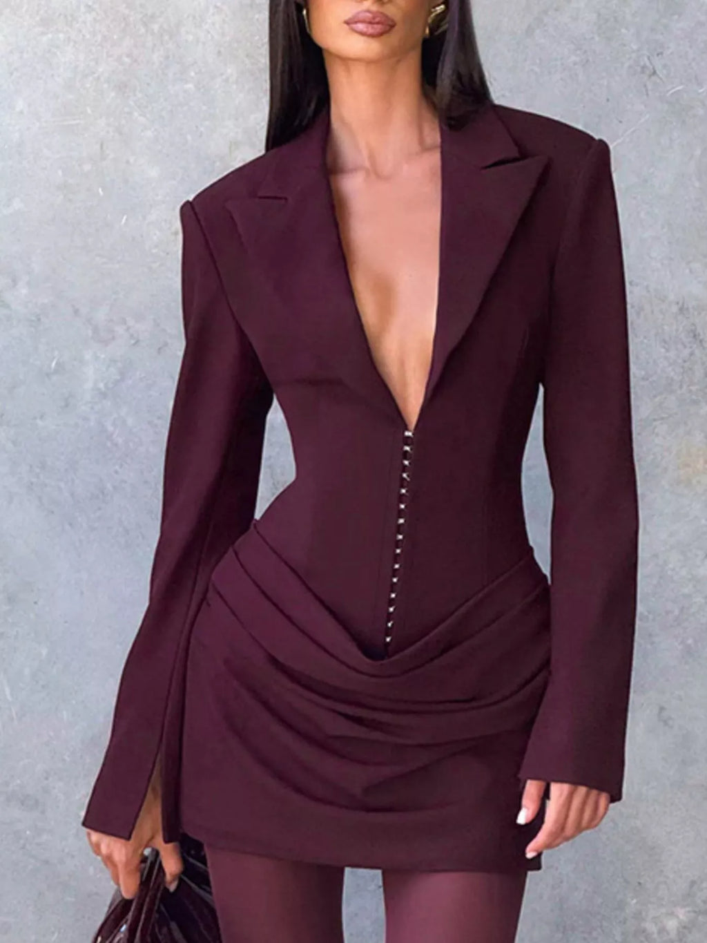 Long-Sleeve Blazer Mini Dress — additional view 15