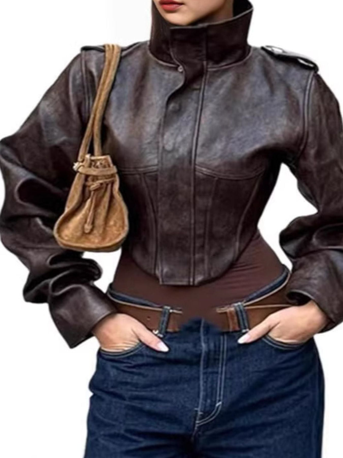 Cropped Button Jacket
