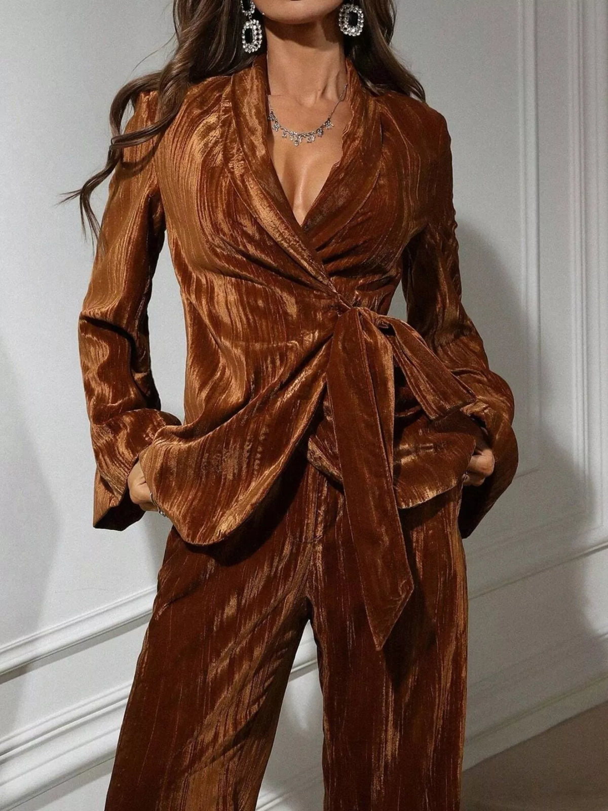 Velvet Belted Suit Set