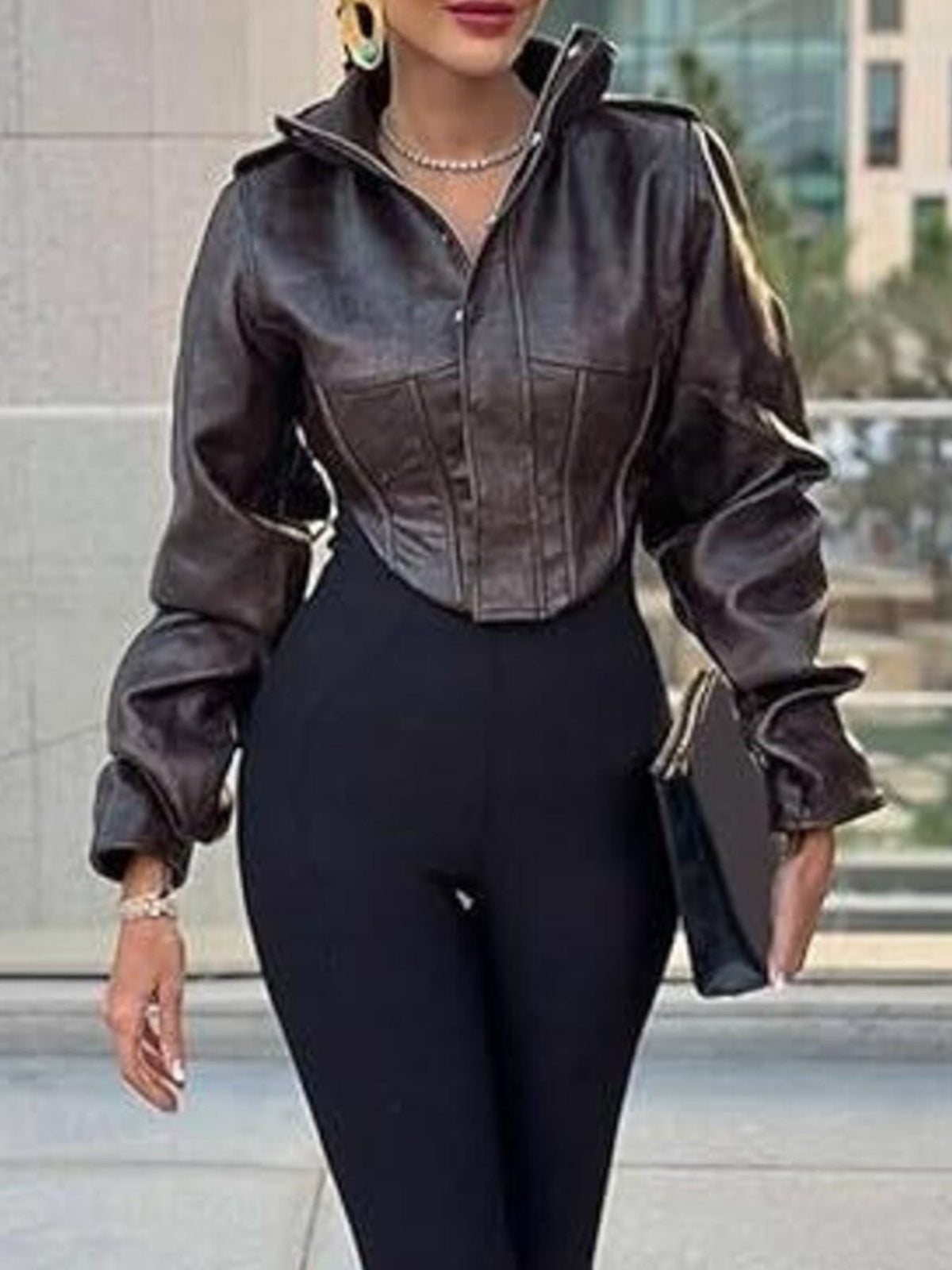 Cropped Button Jacket