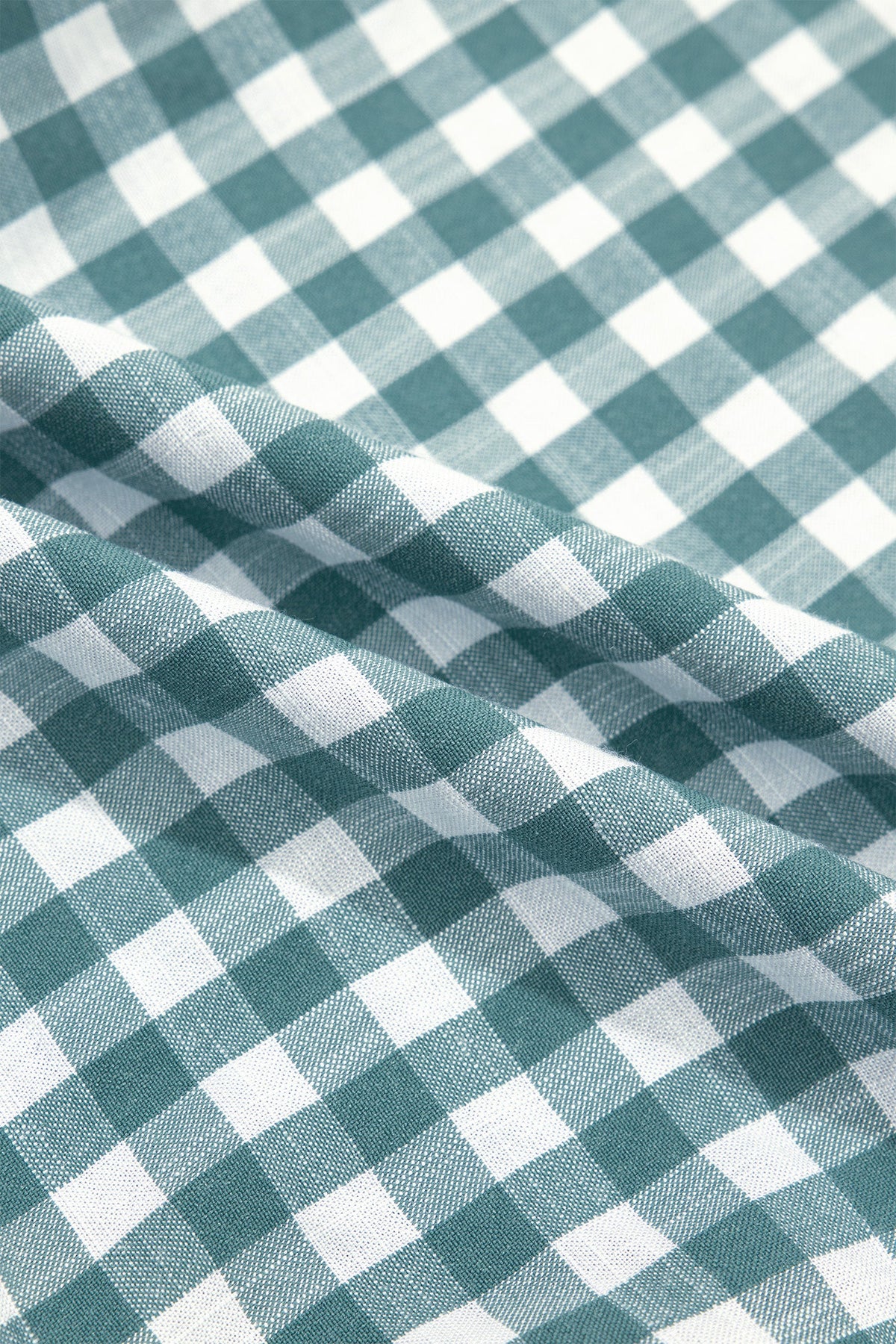 Gingham Shirred Long Sleeve Peplum Top — additional view 7