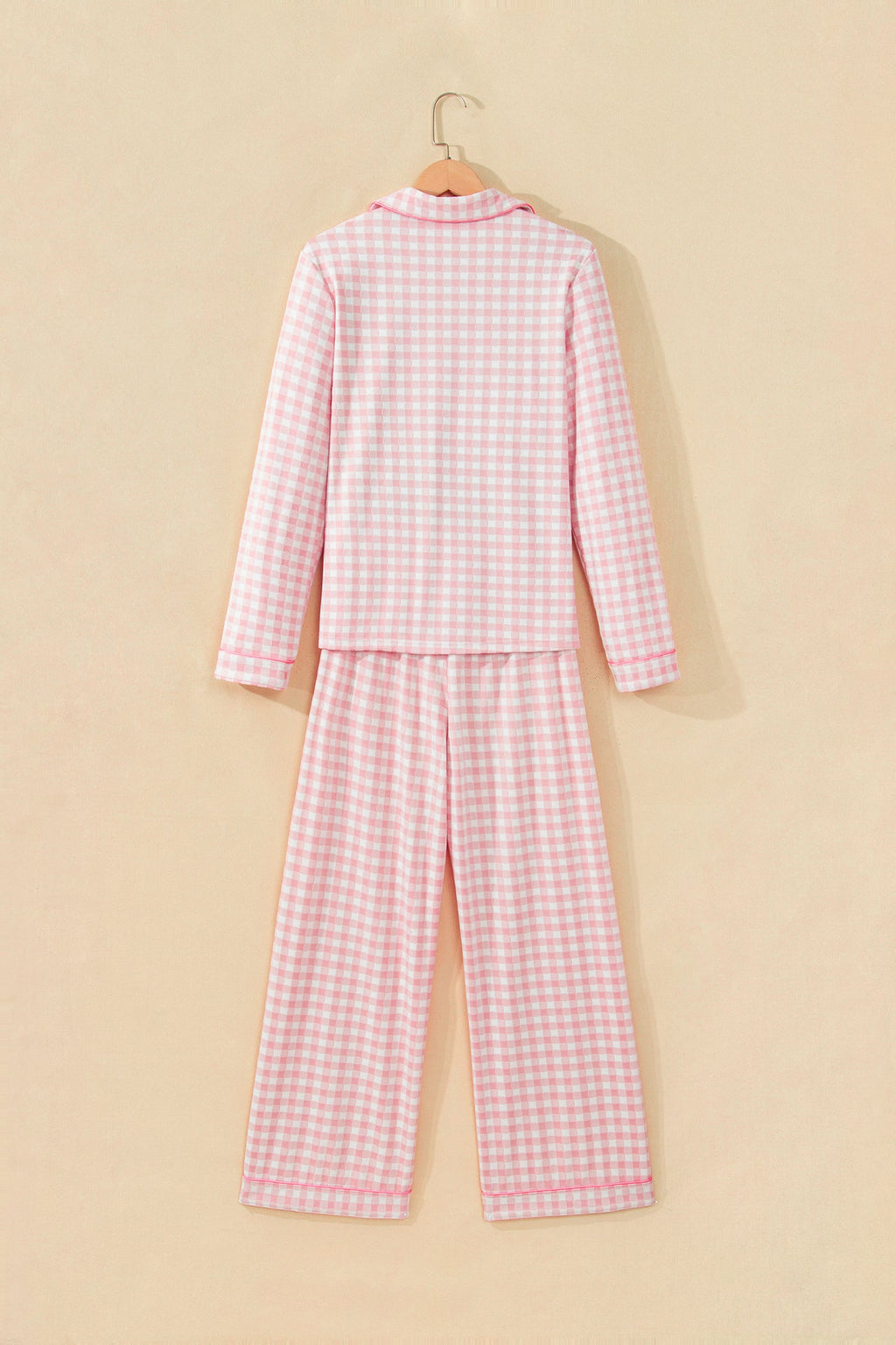 Gingham Long Sleeve Shirt & Pants Pajama Set — additional view 3