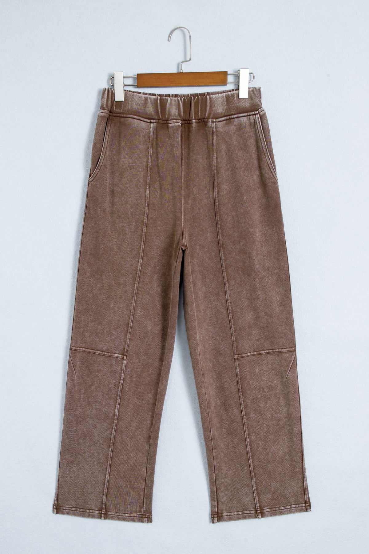 Lola Mineral Wash Seam Detail Elastic Waist Barrel Pants