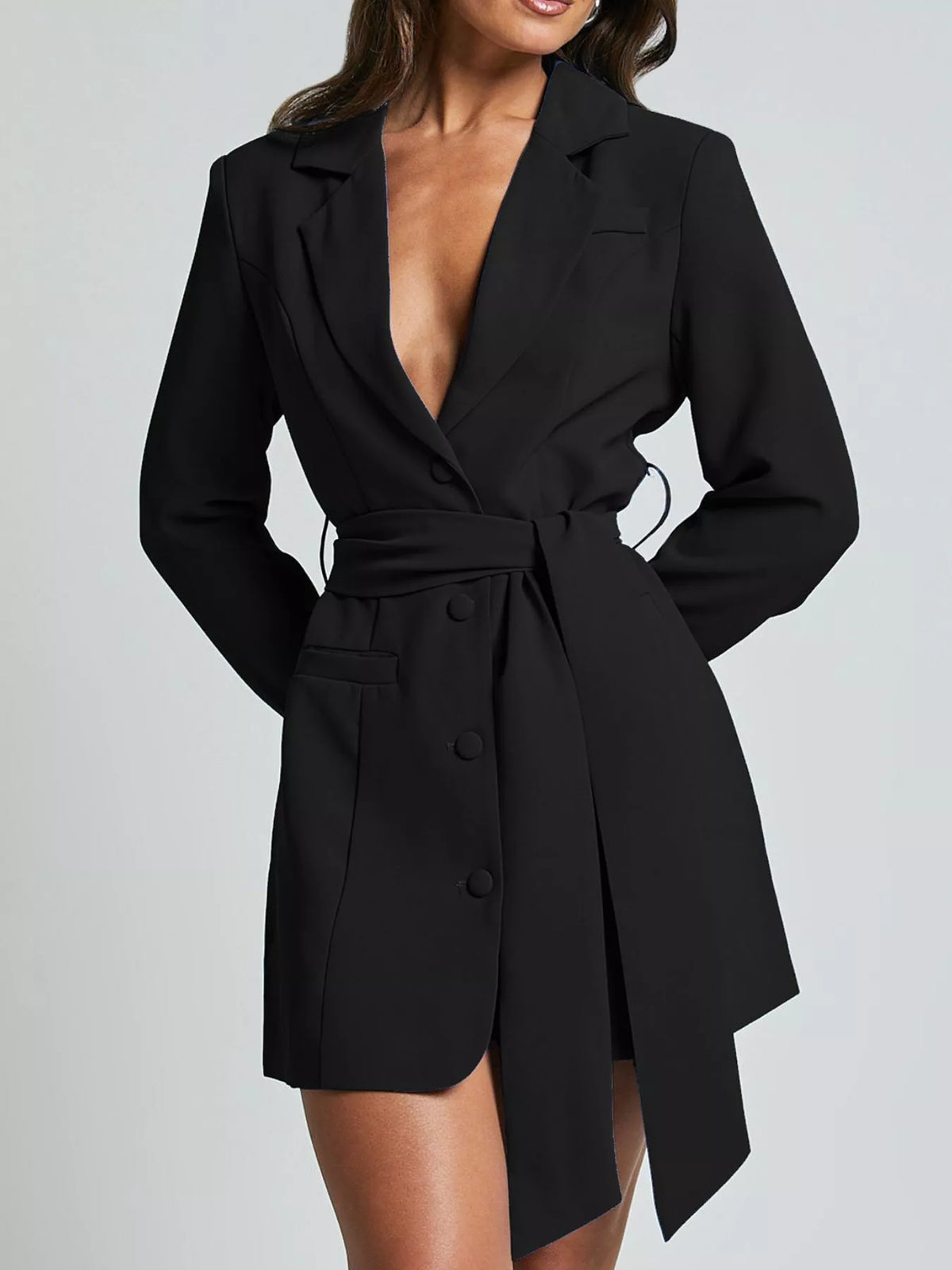 Belted Lapel Blazer