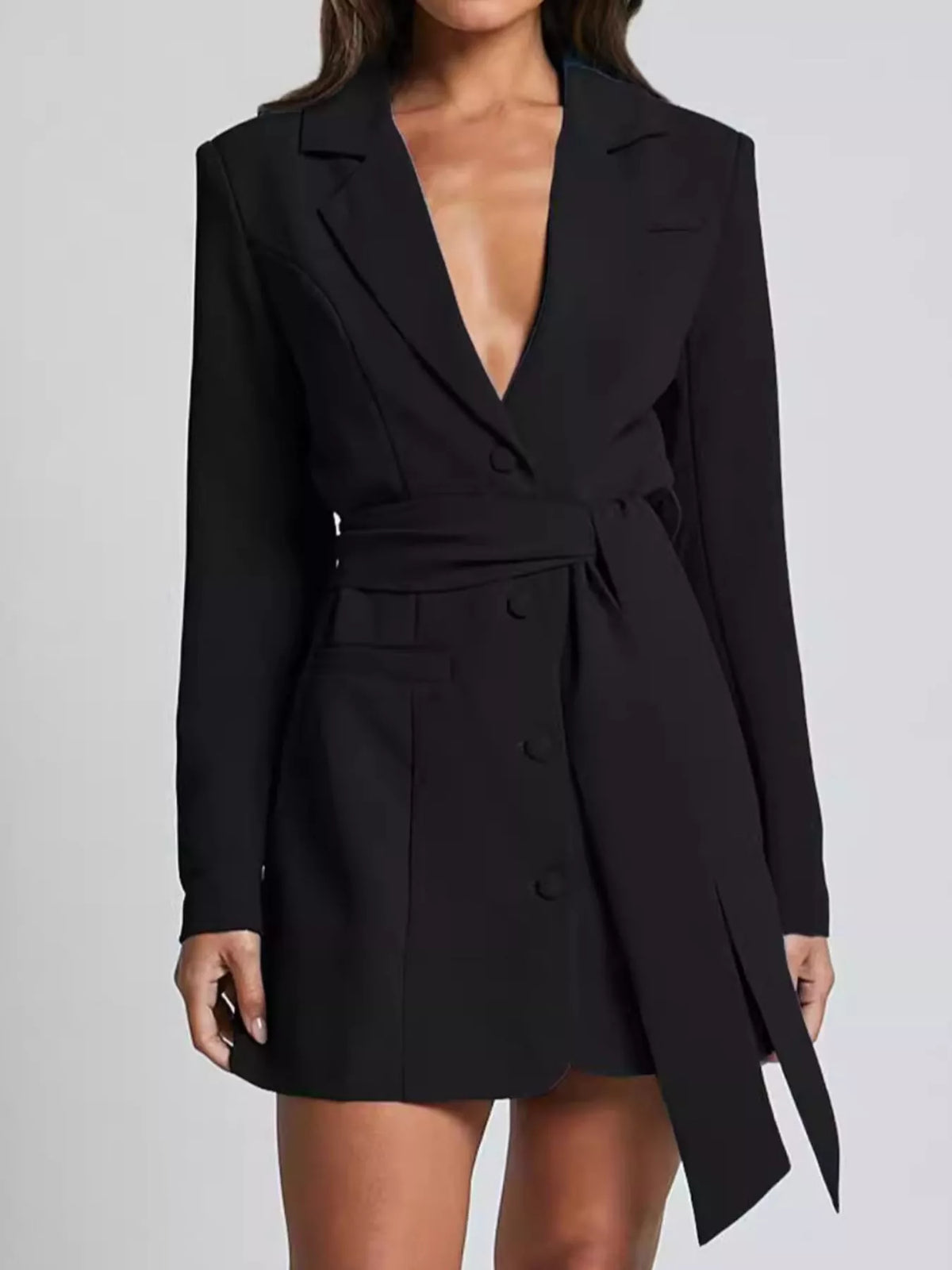 Belted Lapel Blazer
