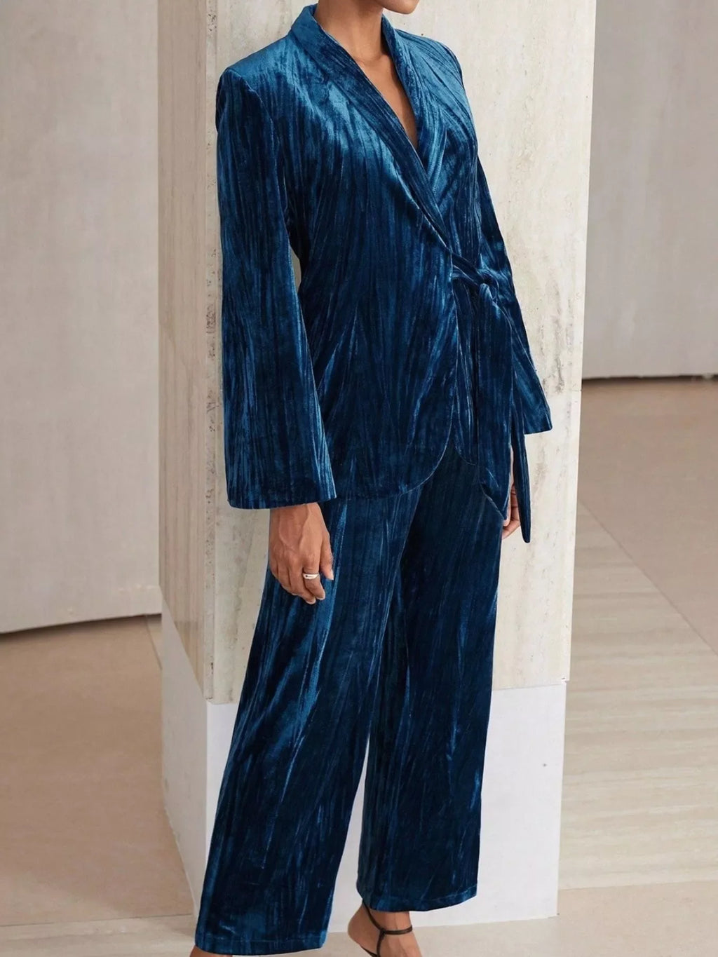 Velvet Belted Suit Set — additional view 8