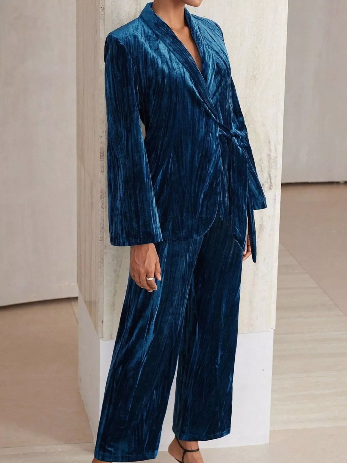 Velvet Belted Suit Set — additional view 8