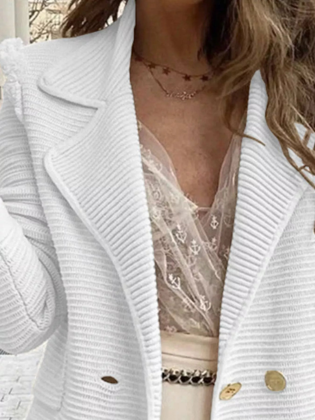 Textured Double-Breasted Blazer — additional view 18