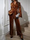 Velvet Belted Suit Set