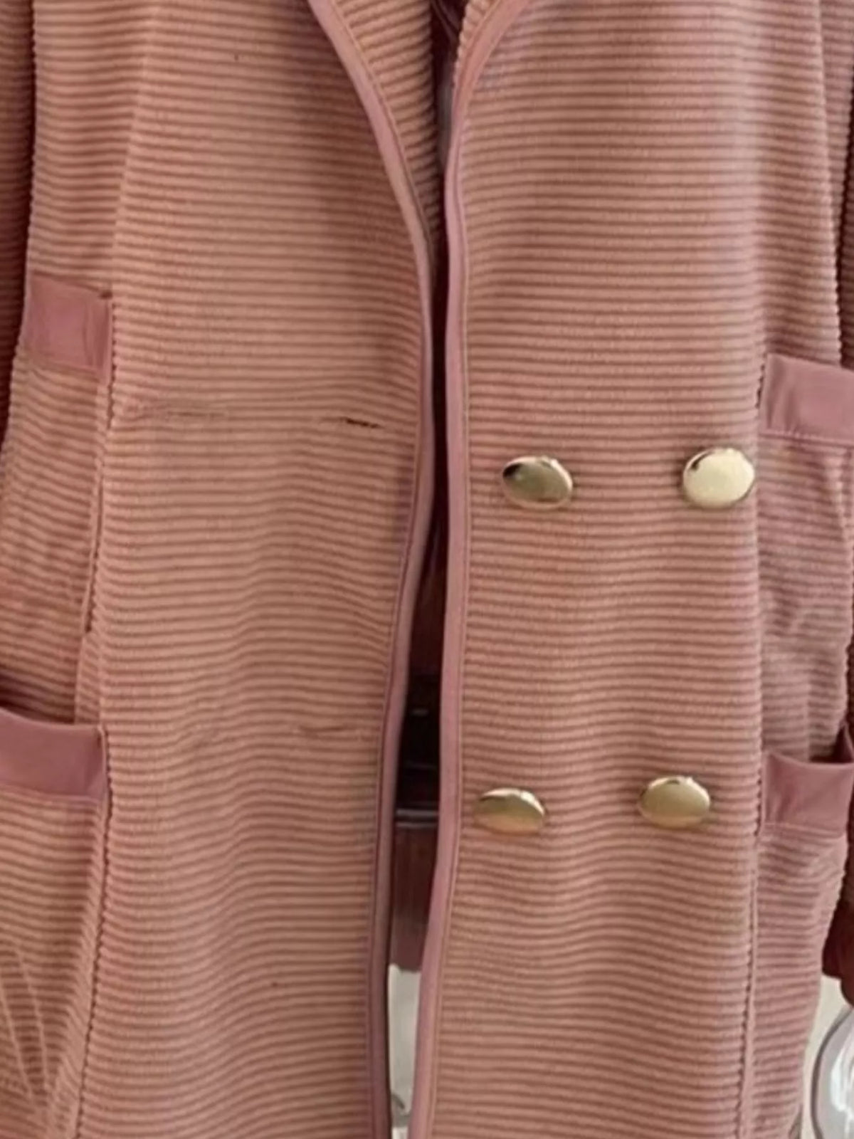 Textured Double-Breasted Blazer