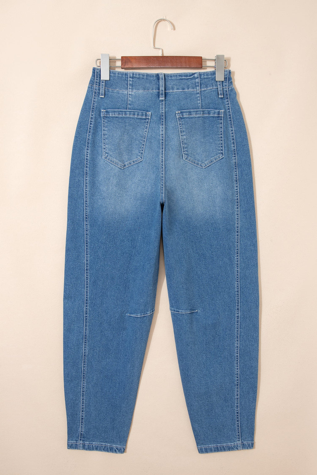 Fallon Blue Medium Wash Cuffed Barrel Jeans — additional view 6