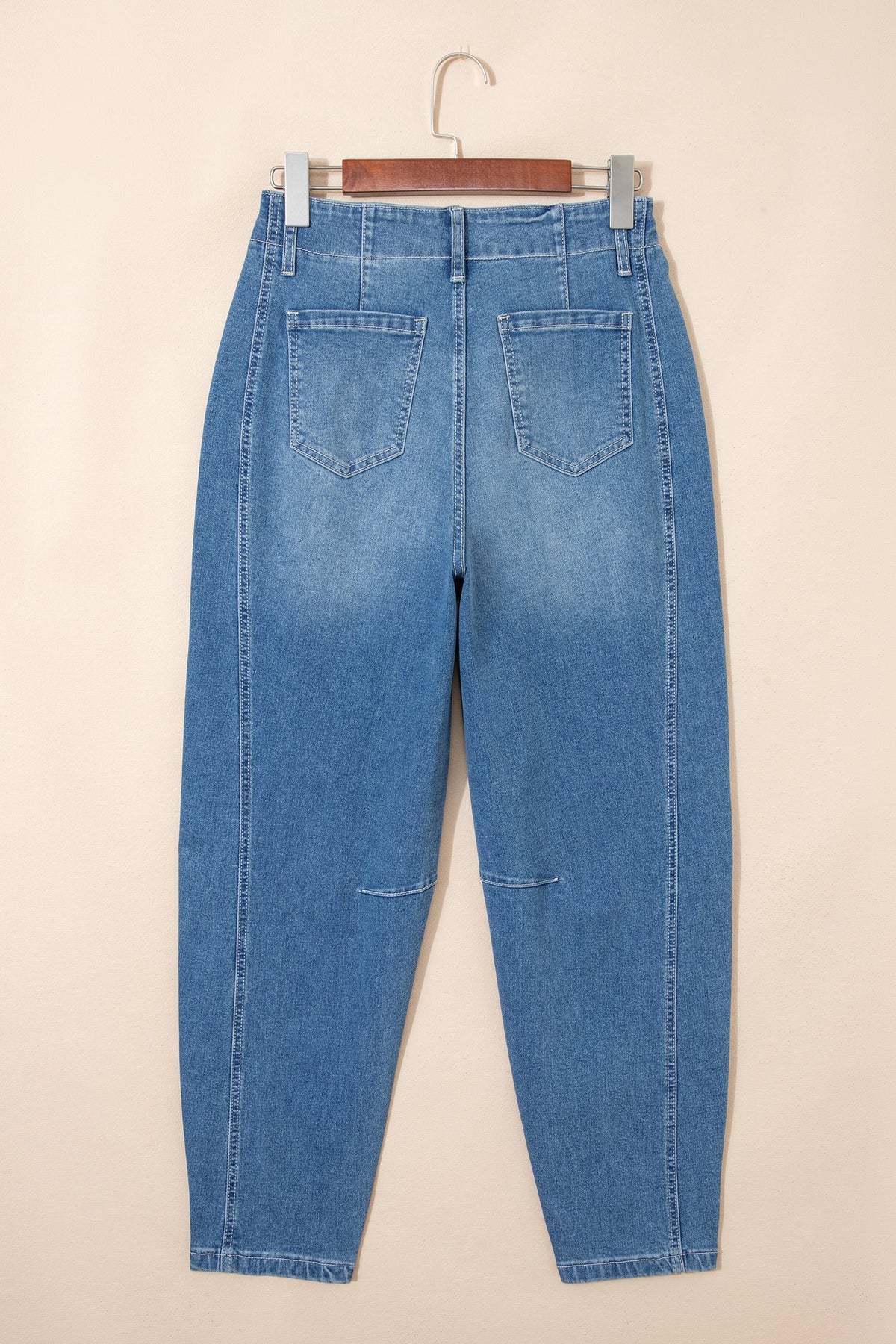 Fallon Blue Medium Wash Cuffed Barrel Jeans — additional view 6