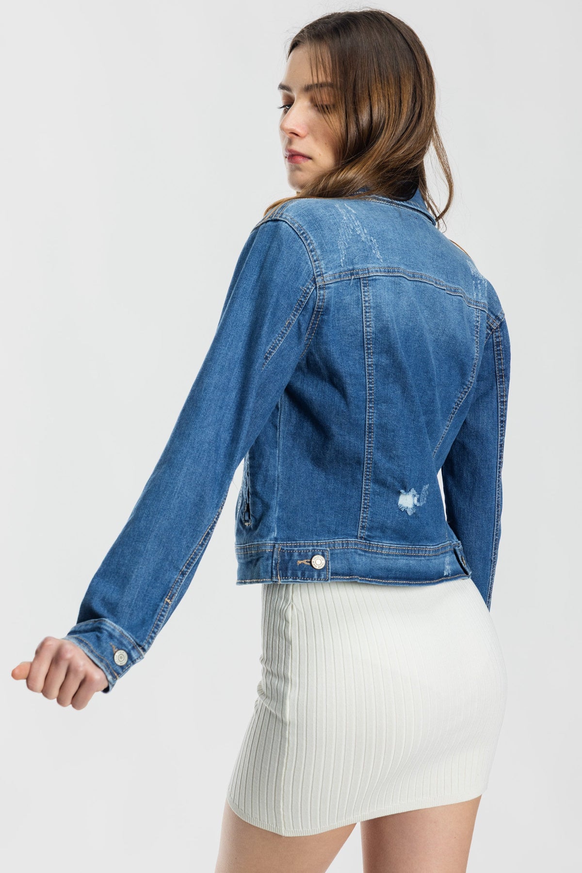 Classic Destructed Denim Jacket — additional view 9