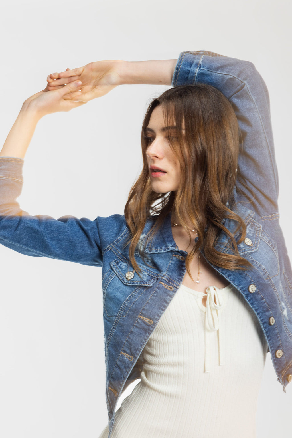 Classic Destructed Denim Jacket — additional view 3