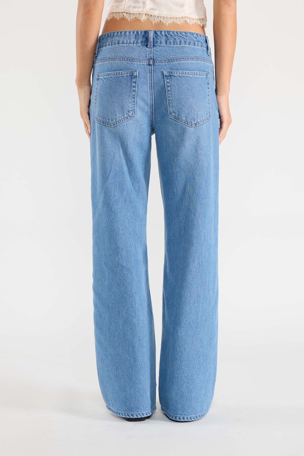 Baggy Wide Leg Jeans with Waist Band String — additional view 7