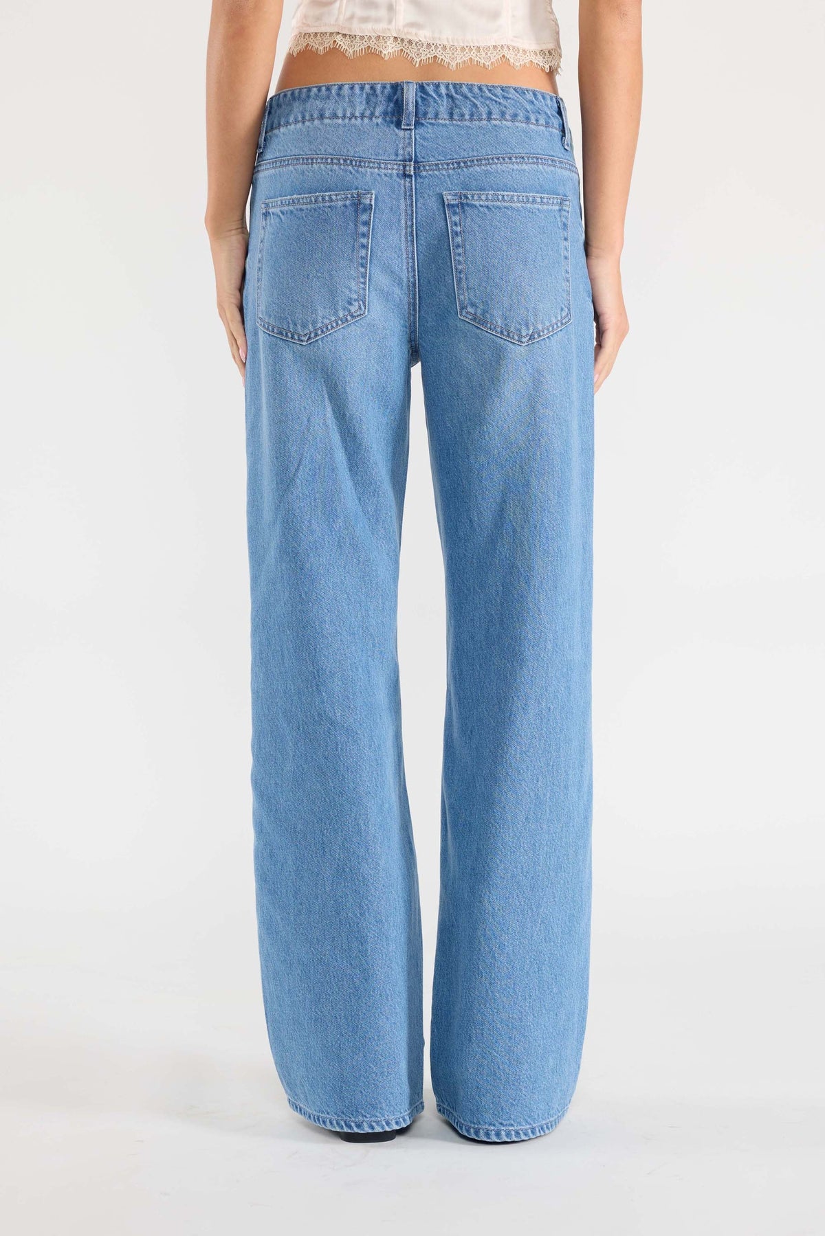Baggy Wide Leg Jeans with Waist Band String — additional view 7