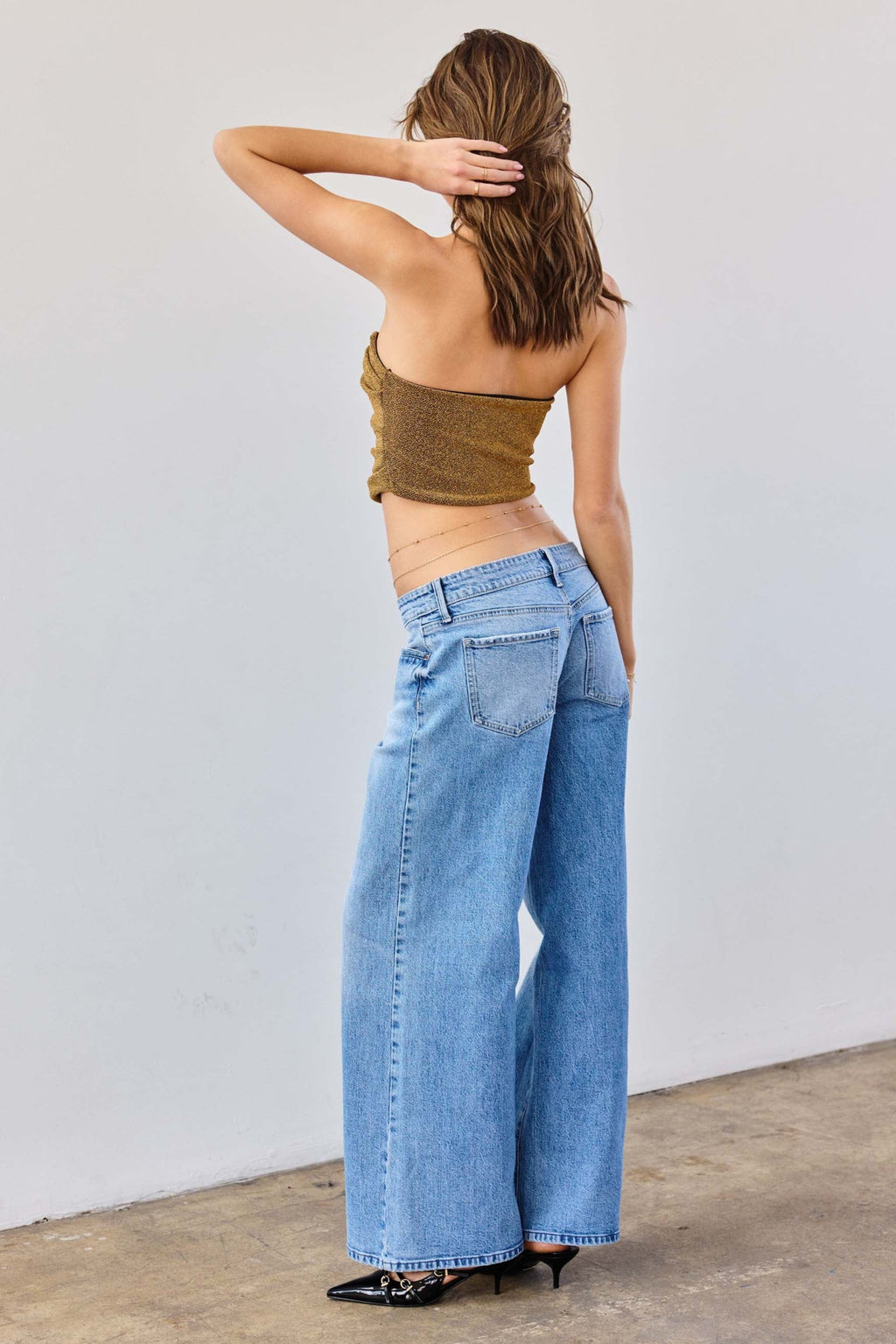Low Waist Stone wash Baggy Wide Leg Jeans — additional view 5