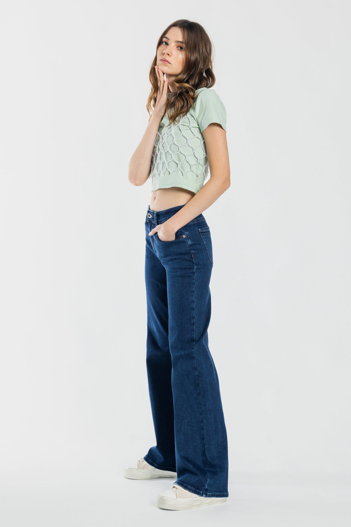 Mid Waist Relaxed Wide Leg Jeans — additional view 5