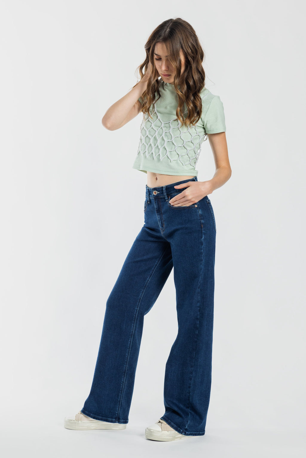 Mid Waist Relaxed Wide Leg Jeans — additional view 6