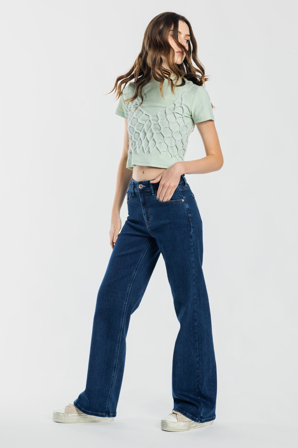 Mid Waist Relaxed Wide Leg Jeans — additional view 7