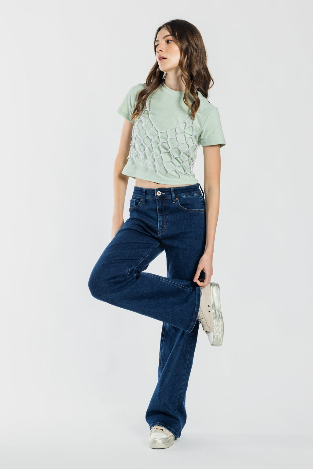Mid Waist Relaxed Wide Leg Jeans — additional view 8