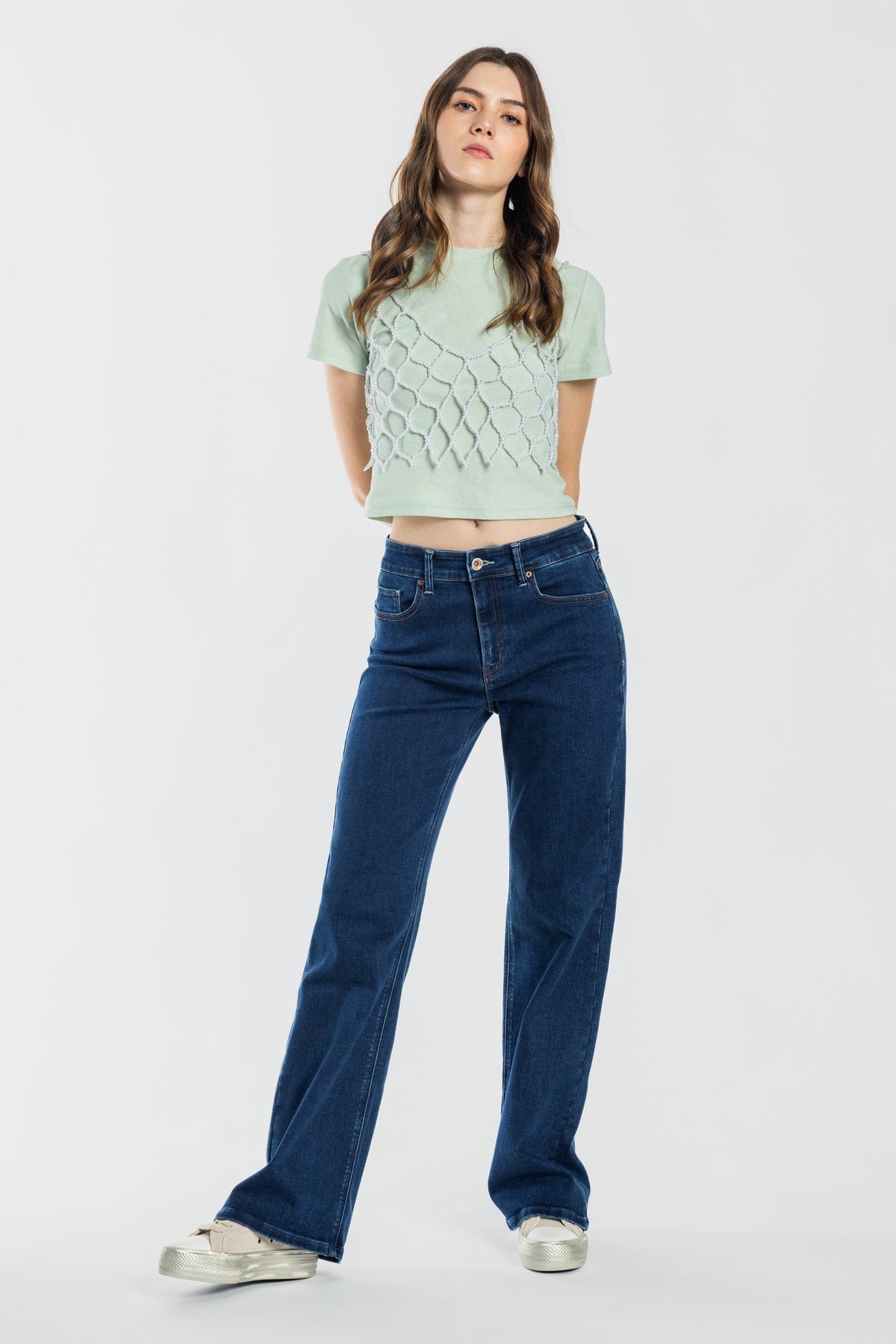 Mid Waist Relaxed Wide Leg Jeans — additional view 3