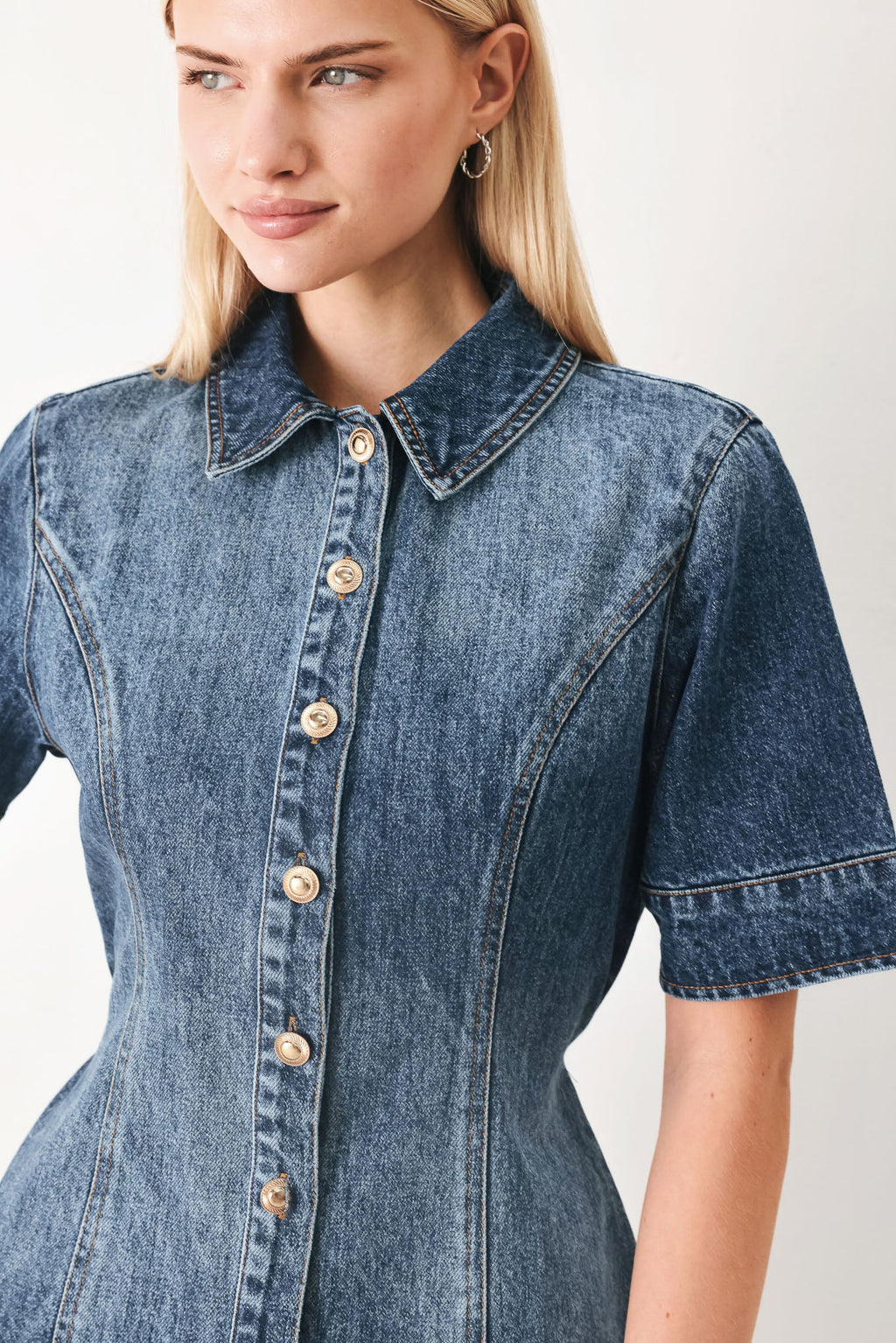 POWER IN DENIM MINI DRESS — additional view 2