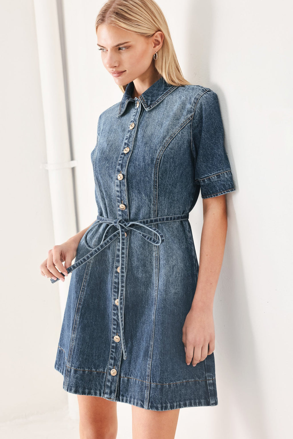 POWER IN DENIM MINI DRESS — additional view 4