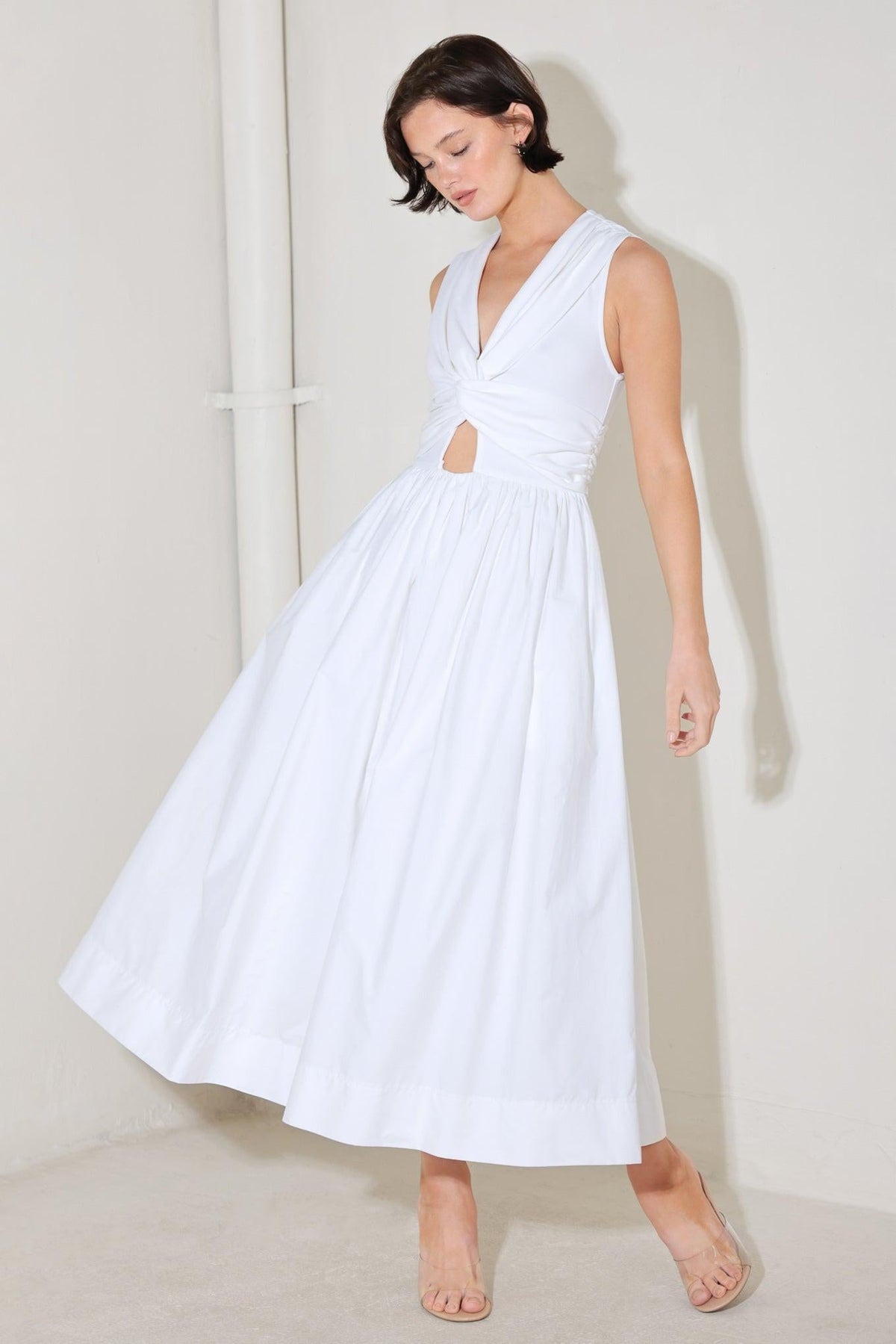 ANGEL VEIL SOLID MIDI DRESS — additional view 7