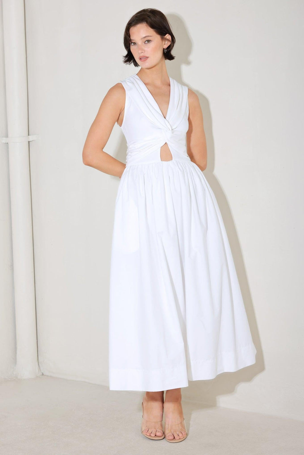 ANGEL VEIL SOLID MIDI DRESS — additional view 6