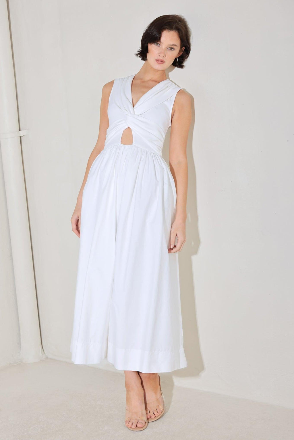 ANGEL VEIL SOLID MIDI DRESS — additional view 5
