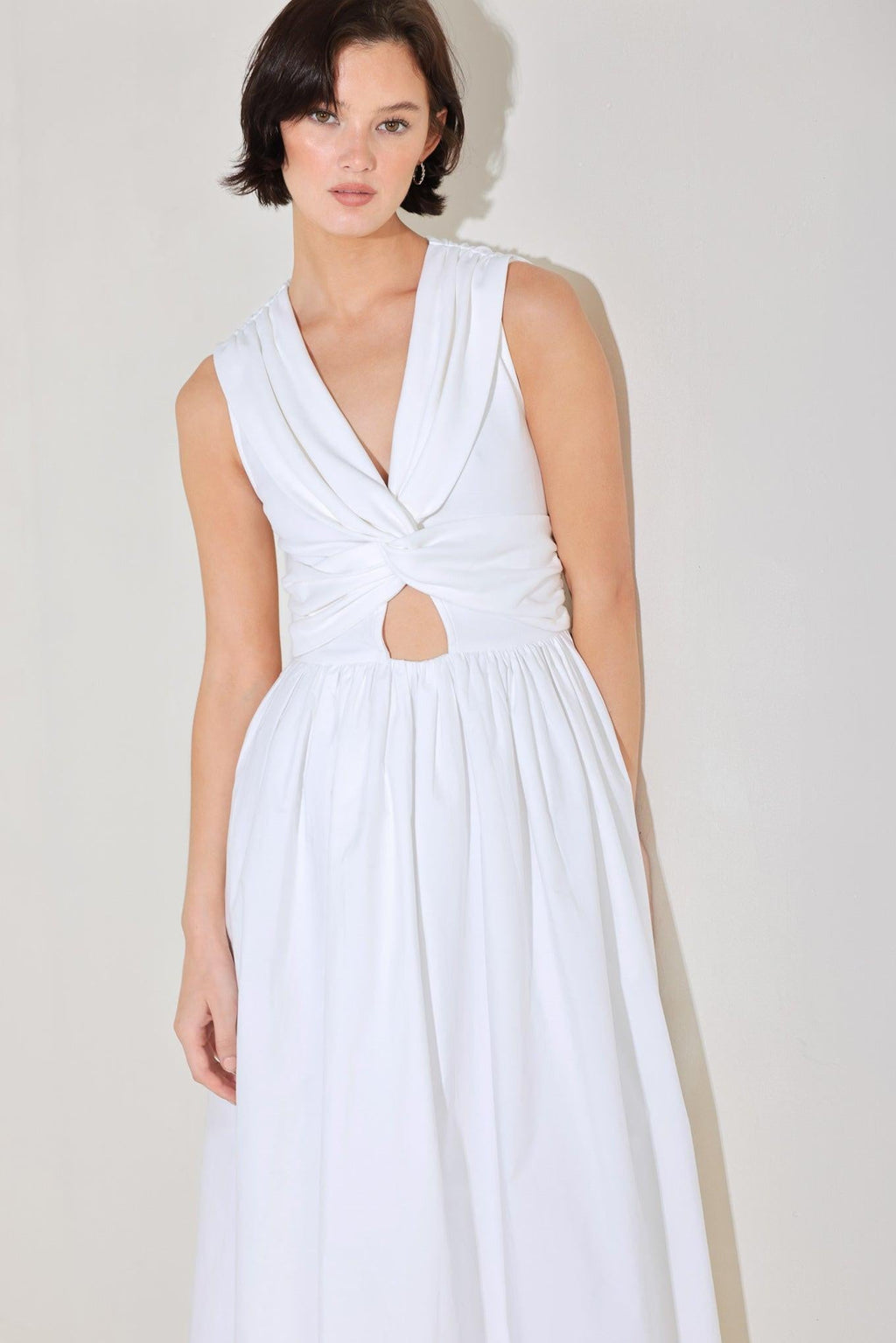 ANGEL VEIL SOLID MIDI DRESS — additional view 4